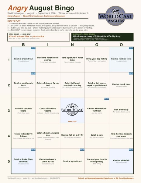 WCA Angry August Bingo Challenge